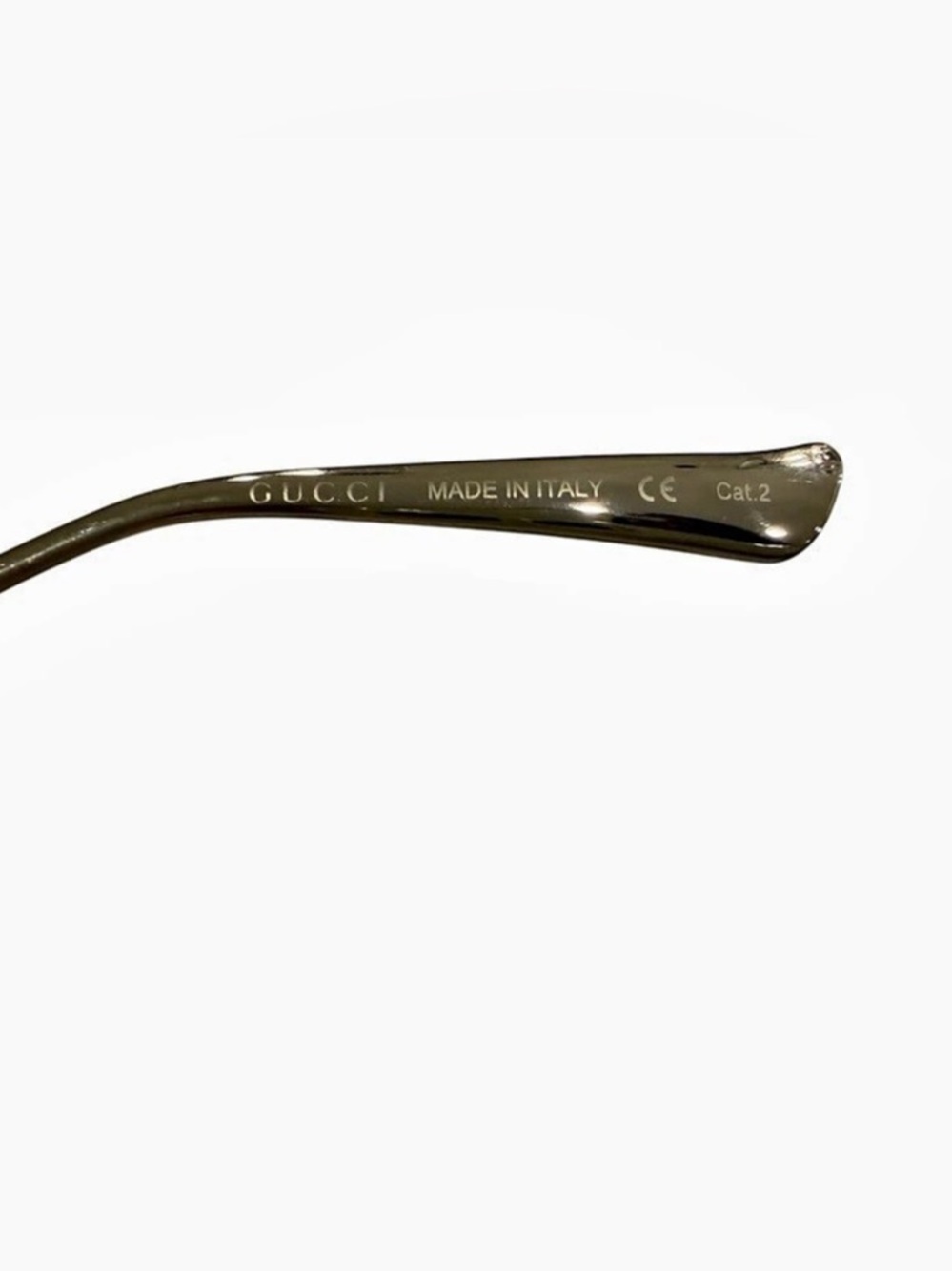 Gucci GG0225S Oversized Aviator Sunglasses in Gold & Green - Picture 6 of 8